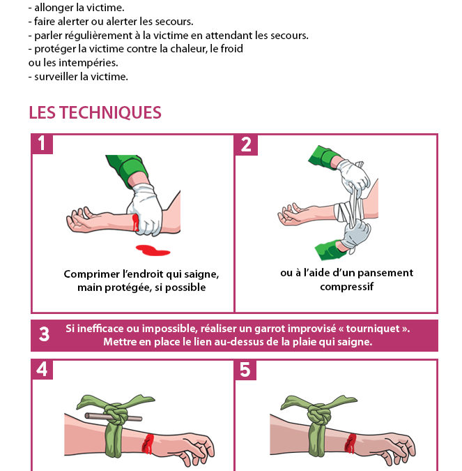 La conduite à tenir en cas d’hémorragie.