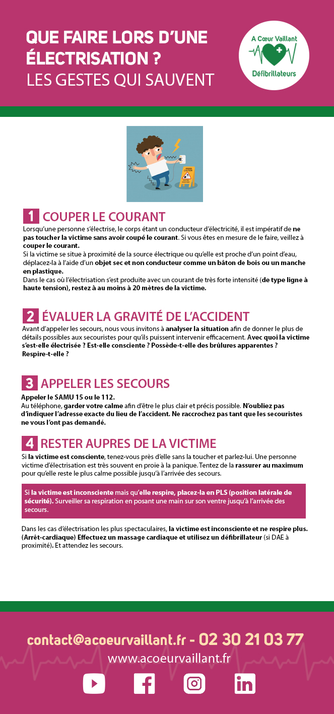 Que faire lors d’une électrisation Que faire lors d'une électrisation