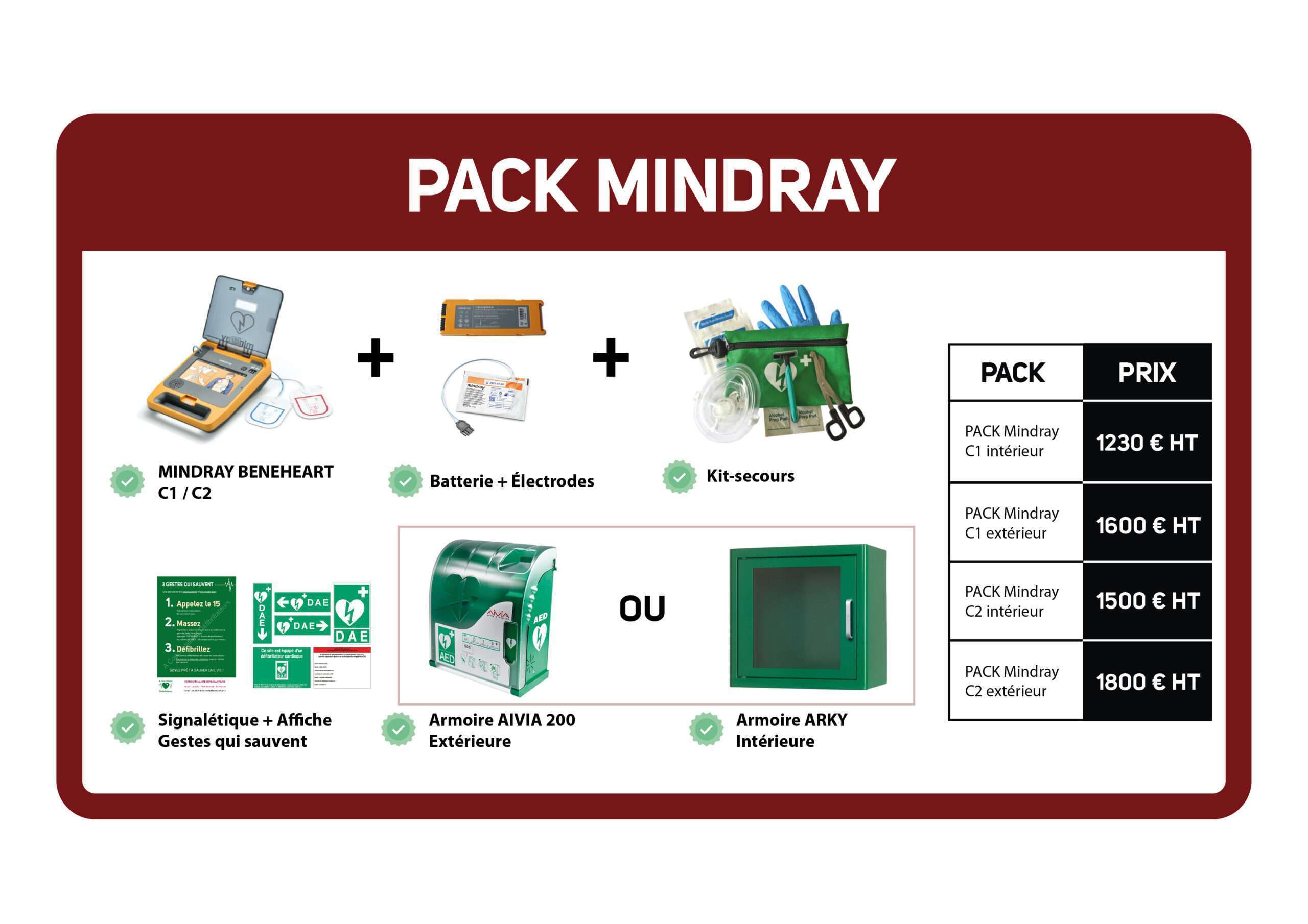 Pack Mindray Défibrillateur À Coeur Vaillant