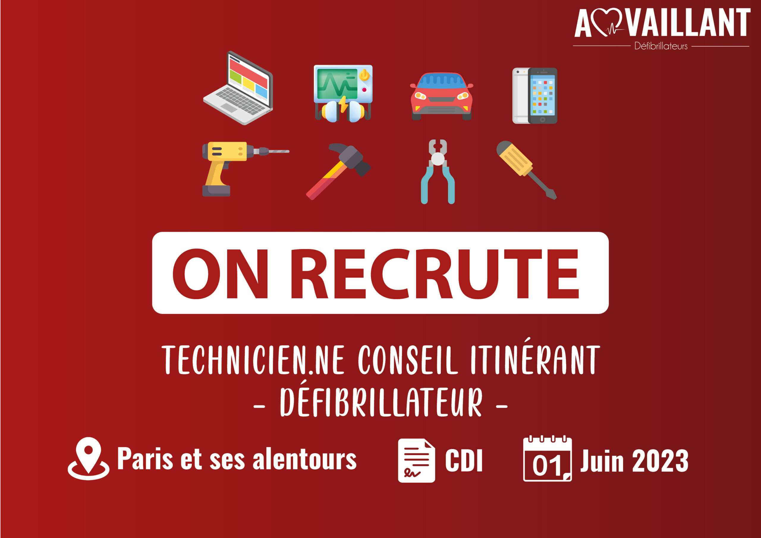 Recrutement Technicien défibrillateur Recrutement Technicien défibrillateur